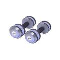 Two Pieces Rubber Dumbbell Set - 10kg - Silver.