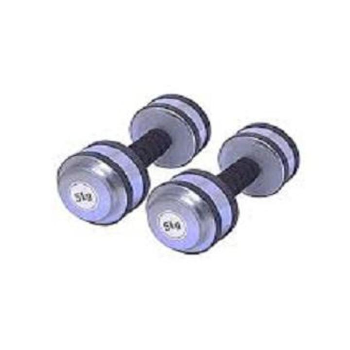 Two Pieces Rubber Dumbbell Set - 10kg - Silver