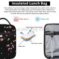 【NEW】 Japanese Sakura Cherry Blossoms Tree Insulated Lunch Bag Reusable Lunch Box For Work Picnic Beach Leakproof Cooler Bento Tote.