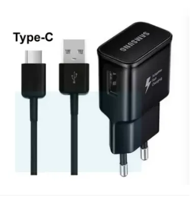 Samsung Adaptive Fast Charger Type C For Samsung Galaxy S3 S4 S5 S6 S6 EDGE S7 S8 Edge Quick Charge Power Adapter With Micro USB Type-C Cable - Black & White