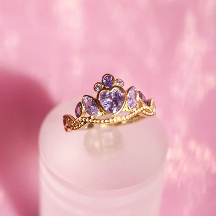Princess%20Crown%20Ring%20For%20Woman%20Girl%20Engagement%20Party%20Jewelry%20Accessories%20School%20Blair%20Tiara%20Plated%20Gold%20Adjustable%20Ring%20Gift%20New%20-%20Image%202