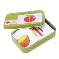 Baby Cognition Puzzle Toys Toddler Kids Iron Box Cards Matching Game Cognitive Card Car Fruit Animal Life Puzzle.