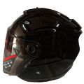 Yohe Halface Shiny Black Helmet: Stylish & Protective Motorcycle Helmet for Your Riding Adventures. 