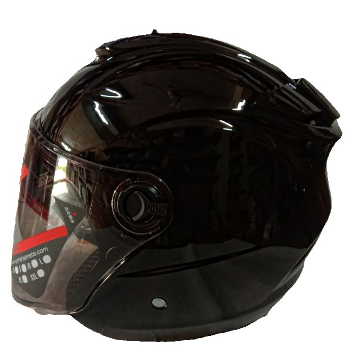 Yohe%20Halface%20Shiny%20Black%20Helmet:%20Stylish%20&%20Protective%20Motorcycle%20Helmet%20for%20Your%20Riding%20Adventures%20-%20Image%202