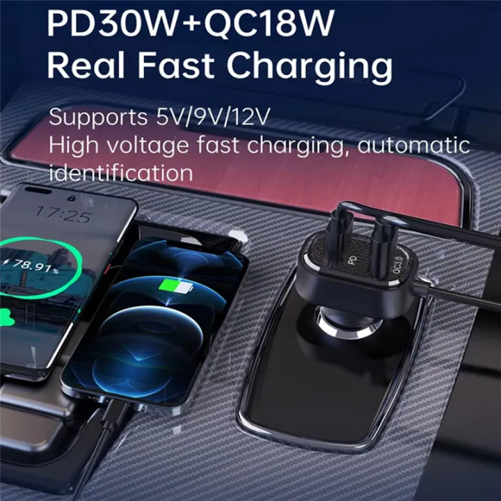 Bluetooth%205.3%20FM%20Transmitter%20Car%20Adapter,%20PD30W%20&%20QC3.0%20Wireless%20-%20Image%204