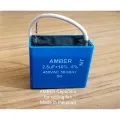 AMBER - Pakistani ceiling Fan Capacitor, 2.5uF or 3.5uF,  Made in Pakistan. 