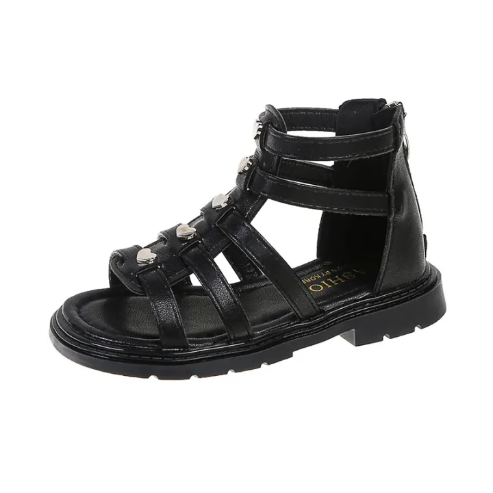Girls%20roman%20sandals%20spring%20summer%202024%20new%20korean%20fashion%20summer%20little%20girl%20studded%20high-top%20princess%20children's%20shoes%20-%20Image%206