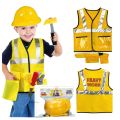 2/3Pc Construction Worker Costumes for Boys,Toddler Dress Up Clothes,Kid Builder Career Outfit,Pretend Role Play Toy Set.