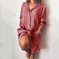 Women Linen Cotton Summer Casual Vintage Clothing Vintage Loose Knee Length Dresses. 