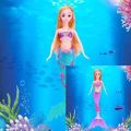 MORBID 1/3 BJD Doll Mermaid Princess Doll 3D Eyes with Lighting Mermaid Costume Best Birthday Gift Fashion Beauty Fish Tail Dress Mermaid Doll Set. 