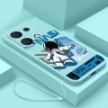 Redmi Note 13 Pro+ Plus 5G Note13 Pro Liquid Silicon Smile Astronaut NASA Case Full Camera Cover Shockproof Candy Casing. 