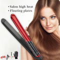【The Edge of Beauty】Ubeator - 2.3CM Panel 2 In 1 LCD Screen Display Hair Straightener Iron Wave Straightening Tool-664-Red.