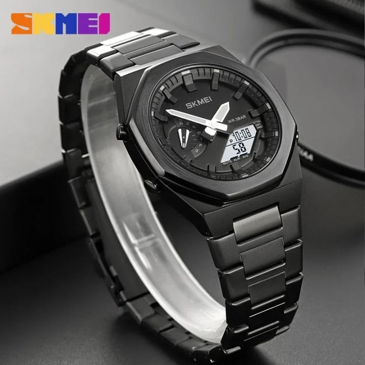 SKMEI%201816%20Quartz%20Watch%20For%20Men%20Sport%20Stainless%20Steel%20Wrist%20Male%20Watch%20Digital%20Dual%20Time%20Display%20Waterproof%20Clock%20Reloj%20Hombre%20-%20Image%206
