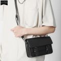 VC Minimalist Black Postman Bag Retro Male Shoulder Bag Men's Messenger Bag for Men Unisex Soft PU Leather Small Crossbody Bags.