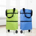 Portable foldable tug bag supermarket shopping bag with wheels tote bag grocery bag large capacity wheel bag.