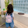 Kindergarten kids backpack cute baby PU sequin backpack for going out to play little princess snack bag small school bag. 