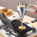 Stainless Steel Pancake for Cupcake Batter Dispenser, Squeeze Handle Funnel Cake Dispenser Maker with Stand. 