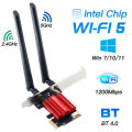 WiFi 5 PCI-E Wireless Adapter AC1200 Network Card Dual Band 2.4G/5GHz 802.11AC For Bluetooth 4.0 Desktop Windows 7/8/10/11. 