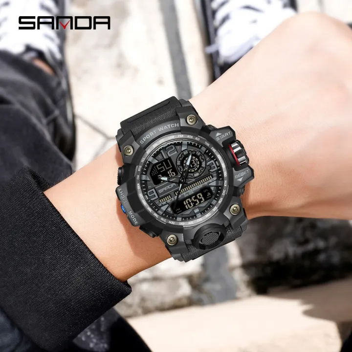 SANDA%202022%20G%20Style%20New%20Men's%20Watches%2050M%20Waterproof%20Shock%20Sports%20Military%20Quartz%20Watch%20For%20Male%20Digital%20Wristwatch%20Clock%203133%20-%20Image%203