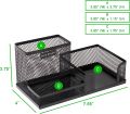 3-Compartment Desk Organizer, Black. 