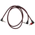 90 Degree 3.5mm Male to 2 RCA Male Cable Right Angle Stereo AUX Y Splitter Cord Microphone Jack Plug for Laptop 1M. 