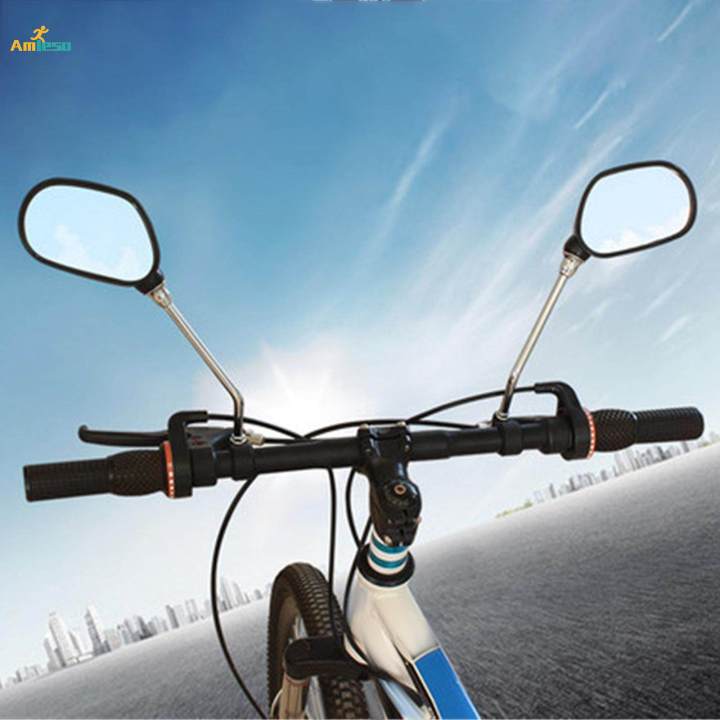 Universal Black Handlebar Mirrors For Bike – Pair, Rotatable, Screw-On
