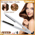 Ubeator -Arc panel Five-Gear Professional Hair Straightener Flat Iron Wave Straightening Iron Salon Tool-501-White-Black. 