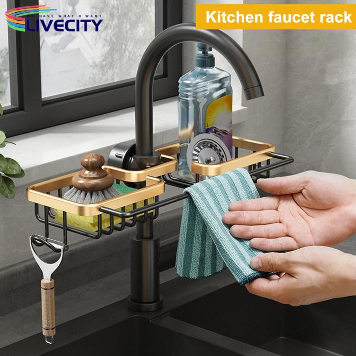 Sink Drain Rack Multipurpose Kitchen Sink Drain Rack Space-saving Organizer for Home Ideal for Sponge Brush Towel Drying Southeast Asian Buyers' Choice Faucet Sponge Holder