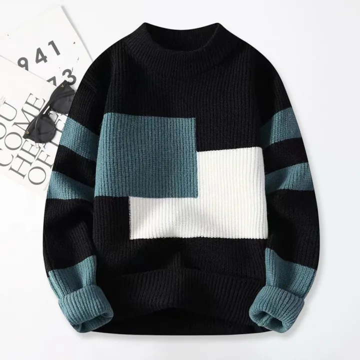 Fall%20Winter%20Men%20Sweater%20Colorblock%20Knitted%20Thick%20Loose%20Warm%20O%20Neck%20Long%20Sleeve%20Soft%20Pullover%20Elastic%20Streetwear%20Men%20Sweater%20-%20Image%203
