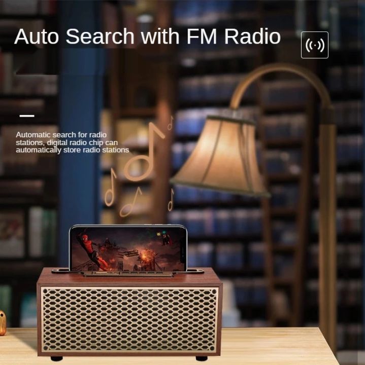 FM%20Vintage%20Wood%20Grain%20Bluetooth%20Speaker%20TWS%20Wireless%20Subwoofer%20Outdoor%20Portable%20Radio%20Gift%20Stereo%20Mobile%20Phone%20Stand%20Speaker%20-%20Image%205