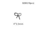 10pcs Silver Retro Bow Tie Charms Bowknots Ribbon Alloy Nail Art Charms Decorations Manicure Metallic Charms DIY Salon Jewelry Demoo. 