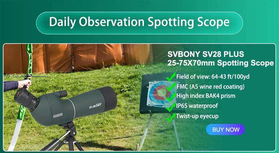 Cannocchiale Svbony SV28PLUS 25-75x70mm - Per Birdwatching E Tiro Al Bersaglio | Impermeabile IP65