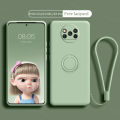 Phone Case For Xiaomi POCO X3 NFC POCO X3 POCO X3 Pro Casing Liquid Silicone Ring Bracket Soft TPU Back Cover With Lanyard. 