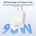 VIVO 90W FlashCharge VOOC USB-A Charger QC 4.0 for V50, X200, X200 Pro - White.