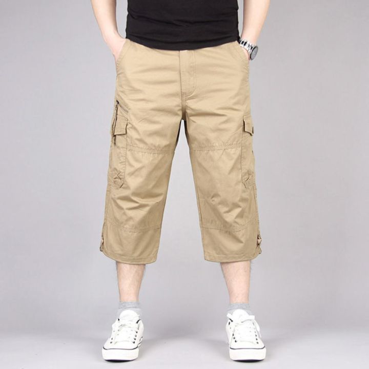 3XL%20Men%20Solid%20Color%20Breathablecket%20Loose%20Straight%20Capri%20Cropped%20Pants%20Trousers%20-%20Image%205