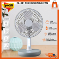 Kingshan Rechargeable mini fan 3SPED Control Fan With LED Light KL-881. 