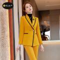 Women's England Style Elegant Suit Jacket Summer Fashion Full Sleeve Office Ladies Casual Blazer Senior Blazer Feminina Oversize. 