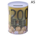 Euro Dollar Money Box Safe Cylinder Piggy Bank Banks For Coins Deposit Boxes. 