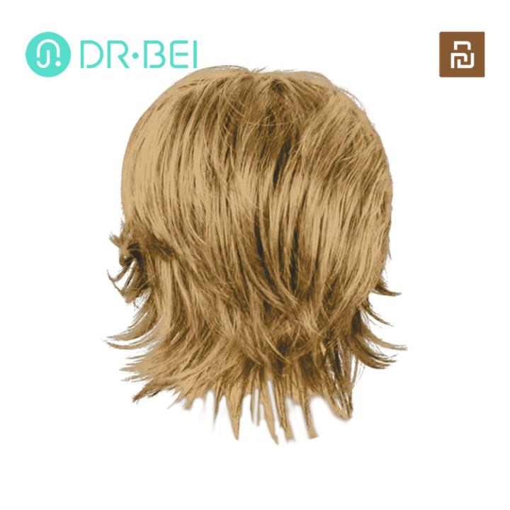 【DIV MALL】(NEW)Men Wig Natural Looking Men's Short Curly Wig with Bangs Quality Synthetic Hair in Black Brown Golden Shades Perfect for Short Wig