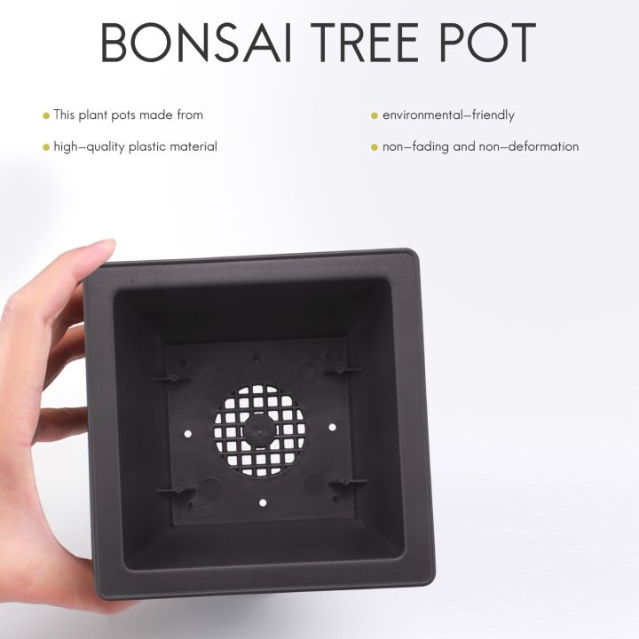 15%20PCS%204.7%20Inch%20Flower%20Pot,%20Square%20Plastic%20Bonsai%20Training%20Pot,%20Flower%20Succulent%20Flower%20Pot%20Container,%20for%20Garden,%20Interior,%20Home%20Decoration%20-%20Image%207