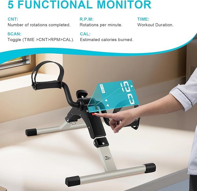 Mini%20Exercise%20Cycle/Portable%20Folding%20Arm%20&%20Leg%20Pedal%20Exerciser%20With%20Digital%20Lcd%20Display%20Home%20Indoor%20Mini%20Exercise%20Bike%20Resistance%20Adjustable%20-%20Sports%20&%20Fitness%20-%20Image%204