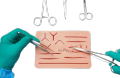 Reusable Surgical Medical Practice Traumatic Simulation Wounds Training Teaching Model Suture Kit Pad Silicone Fake Skin Suture. 
