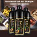 500ml Black Hair Color Dye Hair Shampoo Cream Organic Permanent Covers White Gray Shiny Natural Ginger Essence For Women Men. 