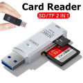 2 In 1 Card Reader USB 3.0 Micro SD TF Memory Card OTG Adapter PC Laptop Extension Converter Fast Data Mobile Phone Card Reader. 