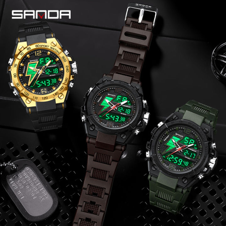 SANDA%206137%202024%20Top%20Brand%20Men's%20Watches%205ATM%20Waterproof%20Sport%20Military%20Wristwatch%20Quartz%20Watch%20for%20Men%20Clock%20Relogio%20Masculino%20-%20Image%202