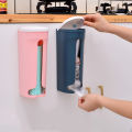 1Pc Garbage Bag Storage Box Home Kitchen Bathroom Wall Hanging Plastic with Cover Holeless Wall Mounted Garbage Bag Storage Rack. 