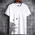 Gach o Pakhi T-SHIRT FOR MEN tree design Trendy  t- shirt ash colour. 