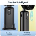 TOPK Portable Mini Fan,2400mAh USB Rechargeable Hand Neck Fan 3in1 Personal Electric Fan Standing Fans for Room Camping Foldable.