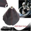for your motor Black PVC Leather Gear Manual Shifter Shift Boot W / Blue Stitch Universal 4 (Red). 