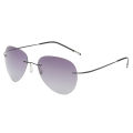 Ultra-Light Elastic Frameless round Polarized Sunglasses Men's Driving Night Vision Aviator Sunglasses.
